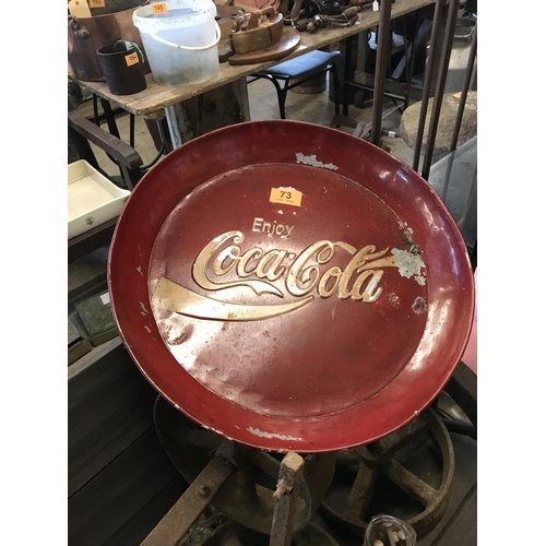 73 - Coca Cola Tray 20 inch. Diameter