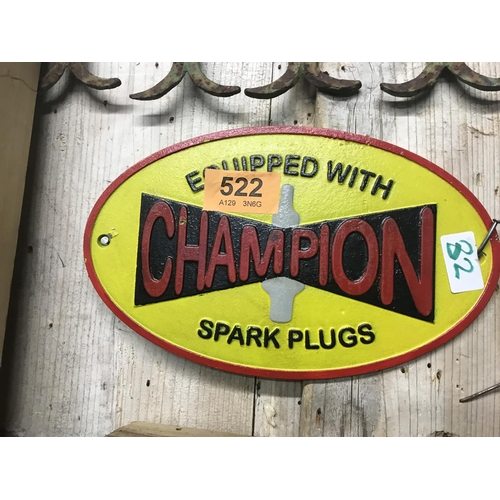 522 - Champion Spark Plug Iron Sign