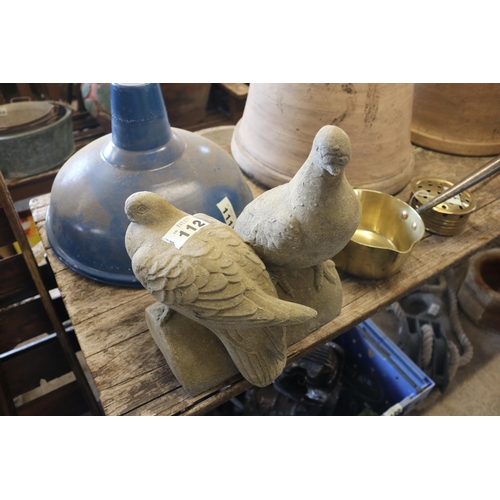 112 - Pair of reconstituted stone doves