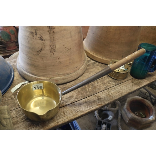 116 - Brass saucepans