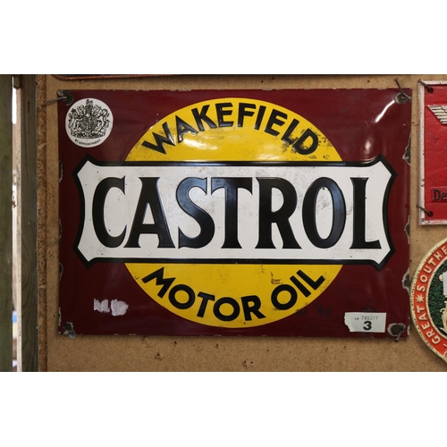 3 - Enamel sign, Castrol Oil 14