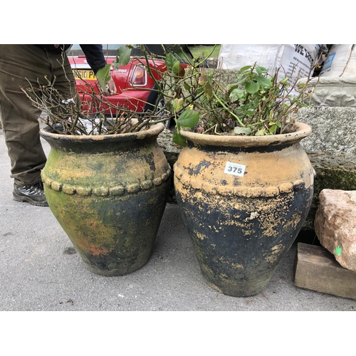 375 - Pair of vintage flower pots height 22