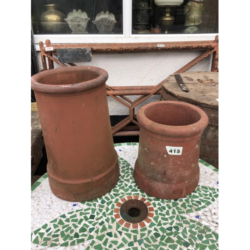 415 - 2 terracotta chimney pots