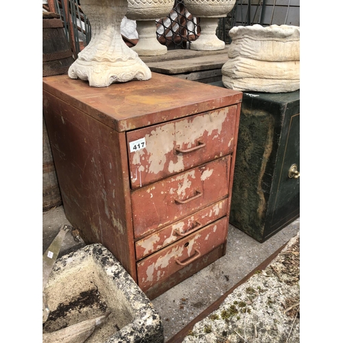 417 - 4 drawer metal filing cabinet