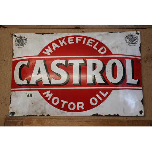 45 - Castrol enamel sign 24