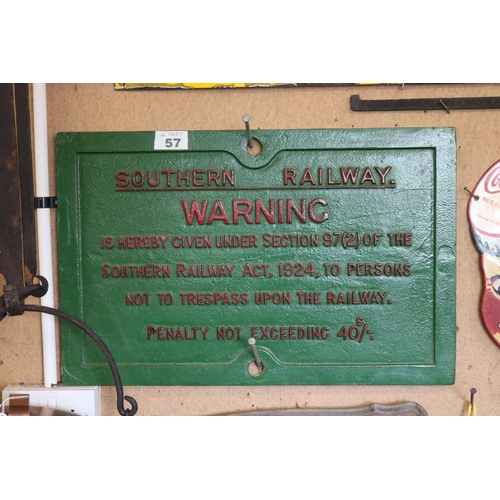 57 - Antique Southern Railway sign 24