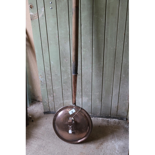 8 - Victorian copper warming pan