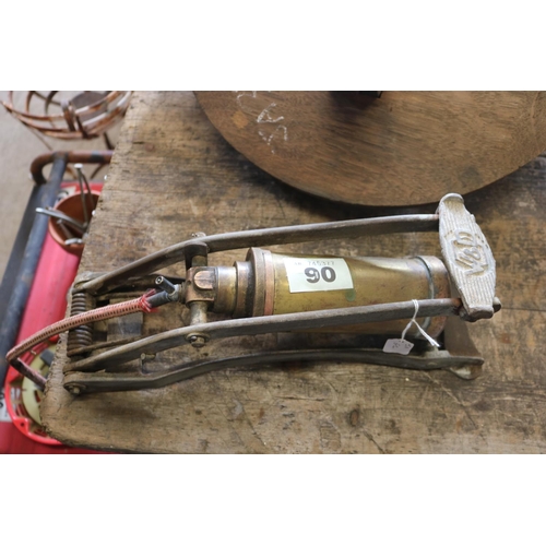 90 - W & D brass foot pump