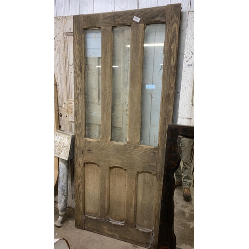 588 - Oak half glazed door