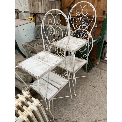 485 - set 4 metal garden chairs