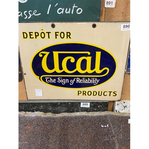 890 - Ucal enamel sign