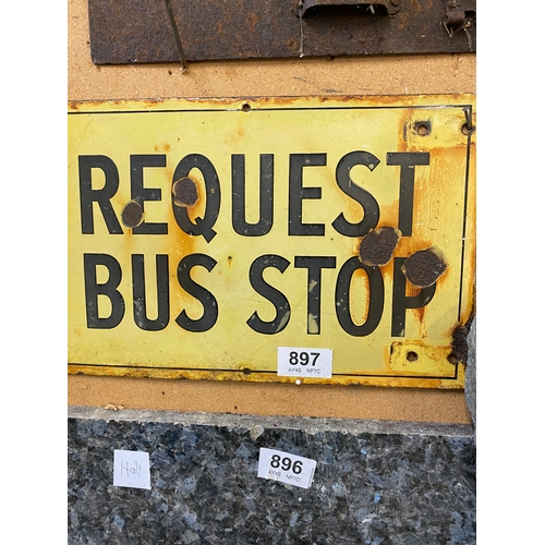 897 - enamel bus stop sign 11