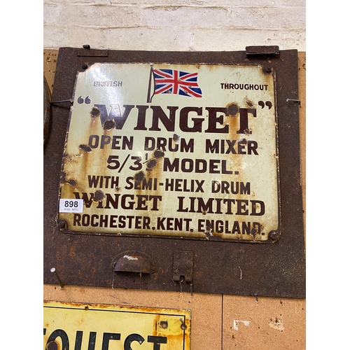 898 - Winget enamel sign 16