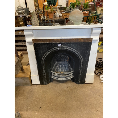 932 - victorian cast iron fireplace and painted pine surround