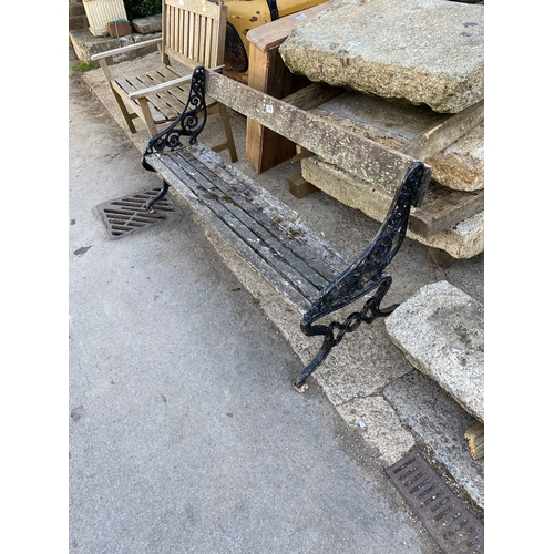 522 - Cast iron ended garden bench seat