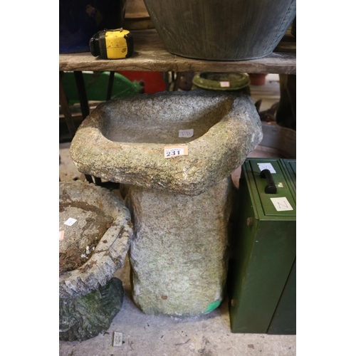 231 - Granite birdbath height 24