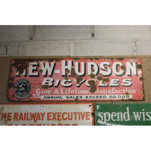 270 - Hudsons Bicycles enamel sign 35