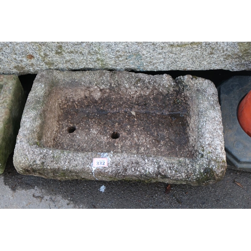 332 - Rectangular granite trough length 39