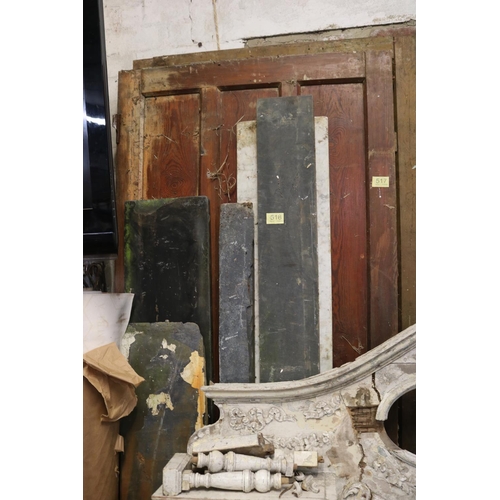 518 - 4 slate mantle pieces & 1 marble example