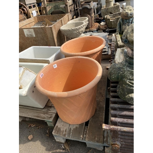 393 - Pair of large terracotta tubs height 19