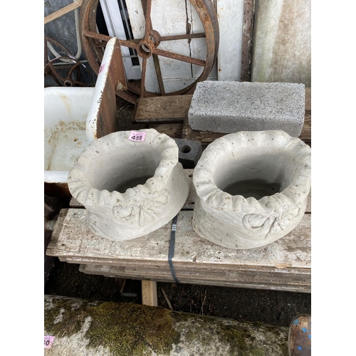 459 - Pair of stoneware sack planters