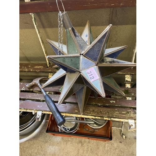 312 - Coloured glass star light shade