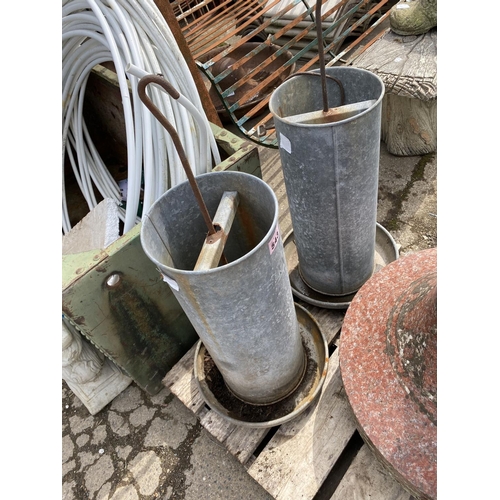 543 - 2 galvanised poultry feeders