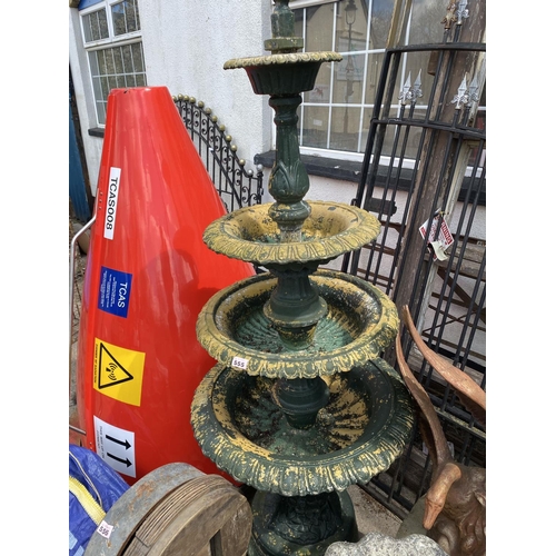 555 - 8ft 4 tier metal garden water fountain