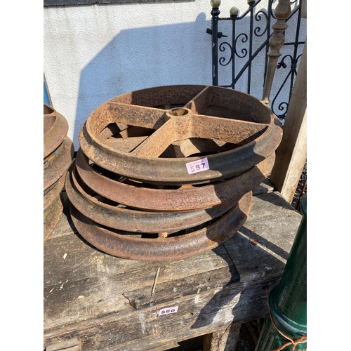 587 - Set of 4 shepherds hut wheels