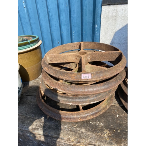 588 - Set of 4 shepherds hut wheels