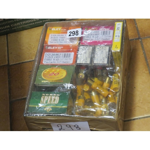 298 - 200 assorted 20 gauge cartridges