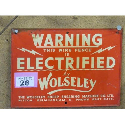 26 - Enamel Electric fencing sign 9