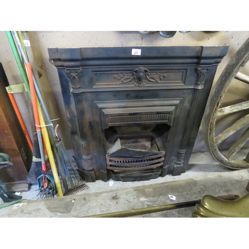 27 - Victorian cast iron fireplace width 38