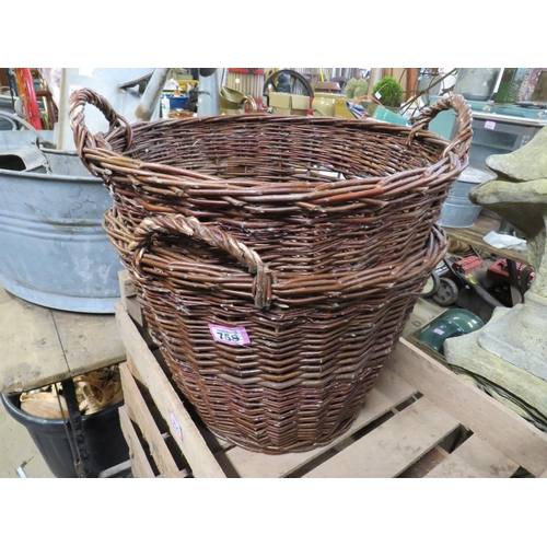 3 cane log baskets