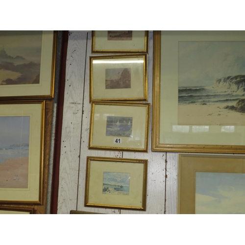 41 - Set of 4 coloured prints coastal scenes