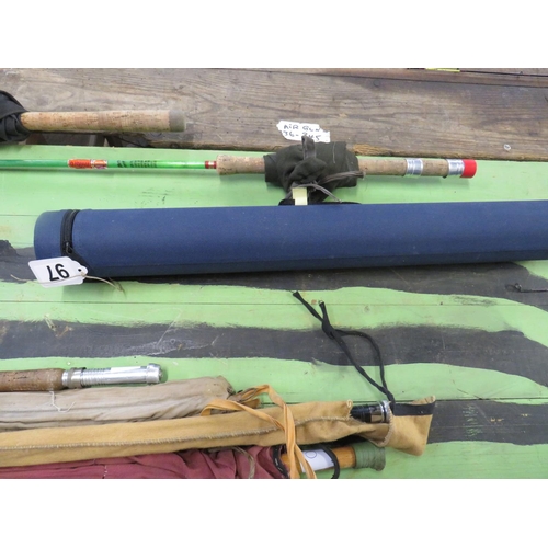 97 - Fox 4 pc 7ft travel rod with bag & tube