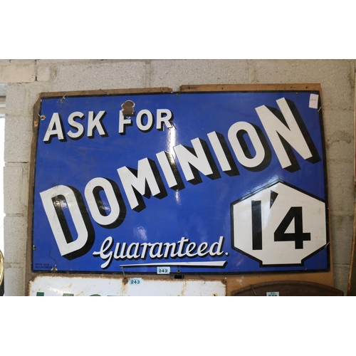 242 - Enamel sign on iron 48