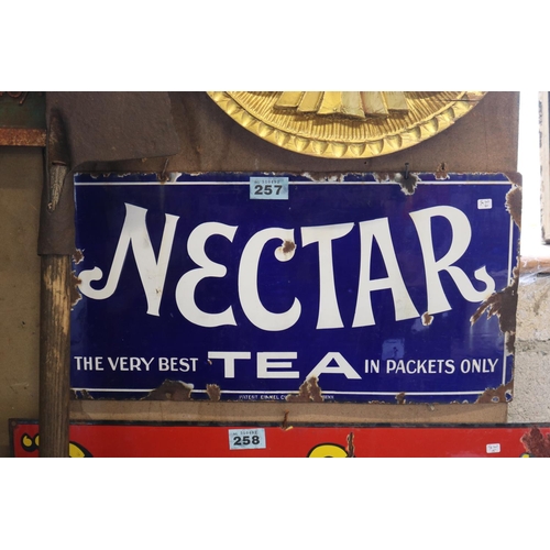 257 - Enamel sign on iron 24