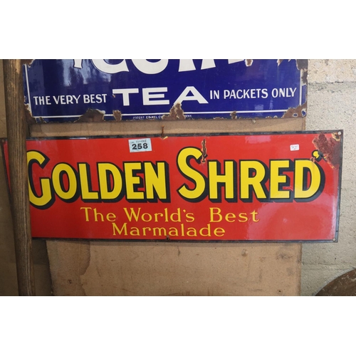 258 - Enamel sign on iron 30