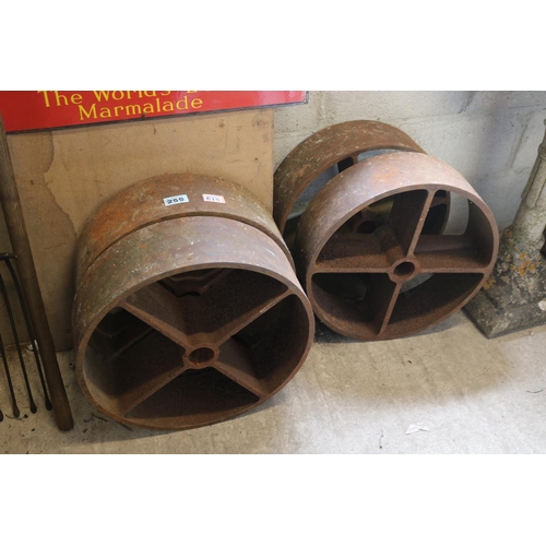 259 - Set 4 heavy duty shepherd hut wheels diameter 20