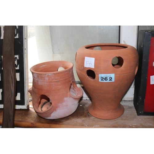 262 - 2 strawberry pots