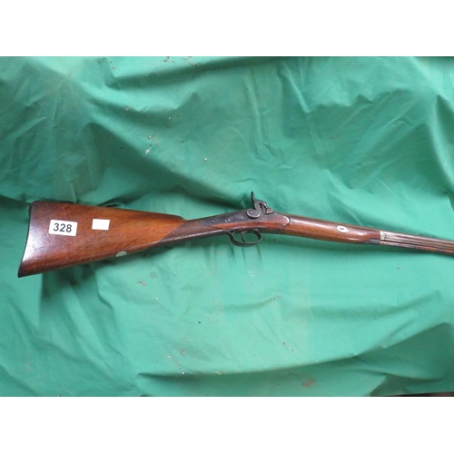 328 - English single barrel percussion shotgun 30