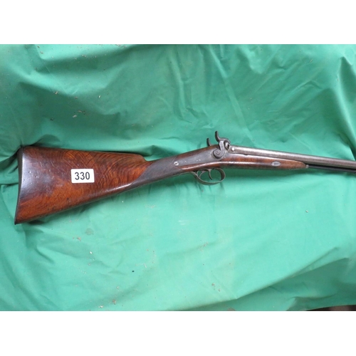 330 - 19th century double barrel shotgun by D Egg 28