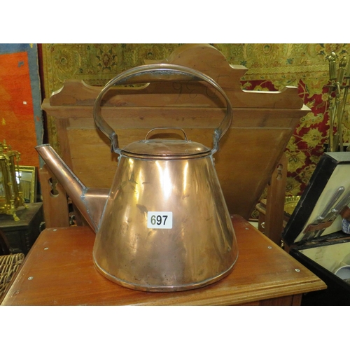 697 - Copper Victorian kettle