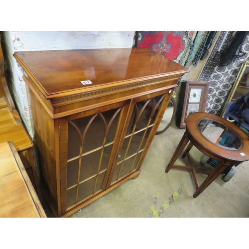 812 - Yew wood glazed display cabinet