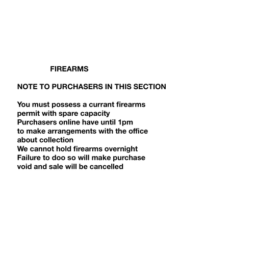 199A - PURCHASERS OF FIREARMS MUST POSSESS A CURRENT FIREARMS LICENSE AND HAVE SPARE CAPACITY.PURCHASERS NE... 