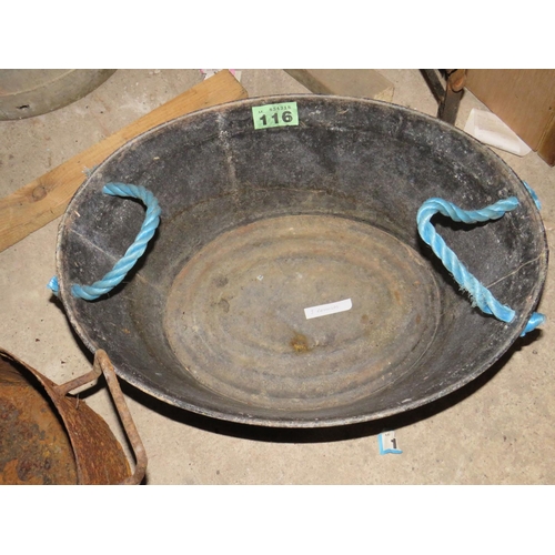 116 - Galvanised 2 handled bath