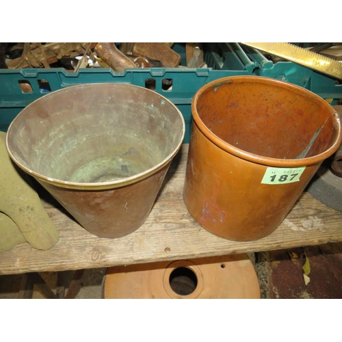 187 - 2 copper buckets