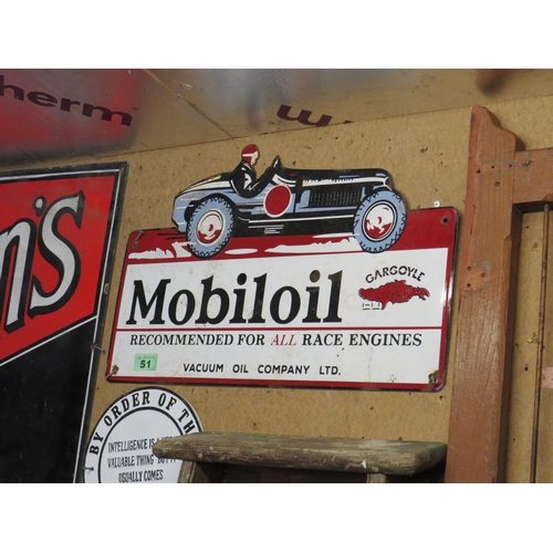 51 - Enamel sign on iron 23.5