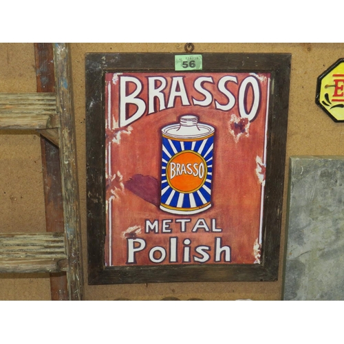 56 - Framed Brasso sign 12